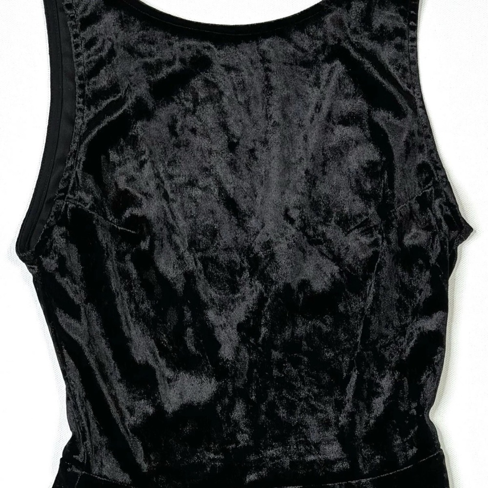 H&M Divided Dress Women’s 2 Black Velvet Deep Back A-Line Sleeveless Mini - Picture 10 of 10